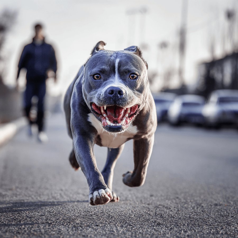 Close-up shot of a dog running